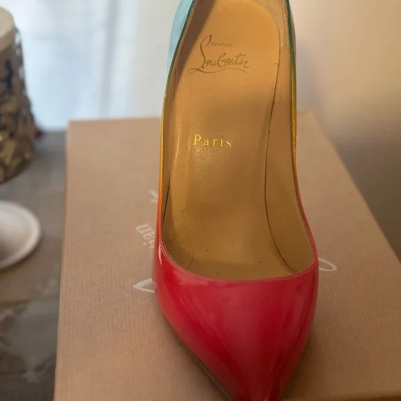 Christian Louboutin Red and Yellow Gradient Heels - Picture 3 of 3